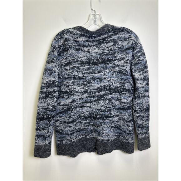Athleta Westlake Textured Cardigan Sweater Womens L Fog Camo Cool Comfy Preppy‎ - Picture 2 of 8